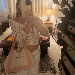 Balenciaga Women's Tote in Pink and Cream